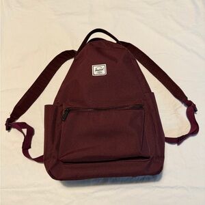 Herschel Supply Company Burgundy Backpack with side pockets for water bottles